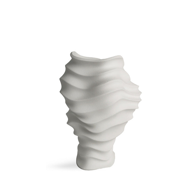 Elegante zeitgenössische dekorative Vase mit Wellenmuster