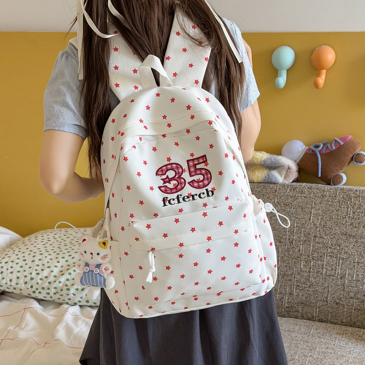 Verspielter Sternenmuster-Schulrucksack Karnz