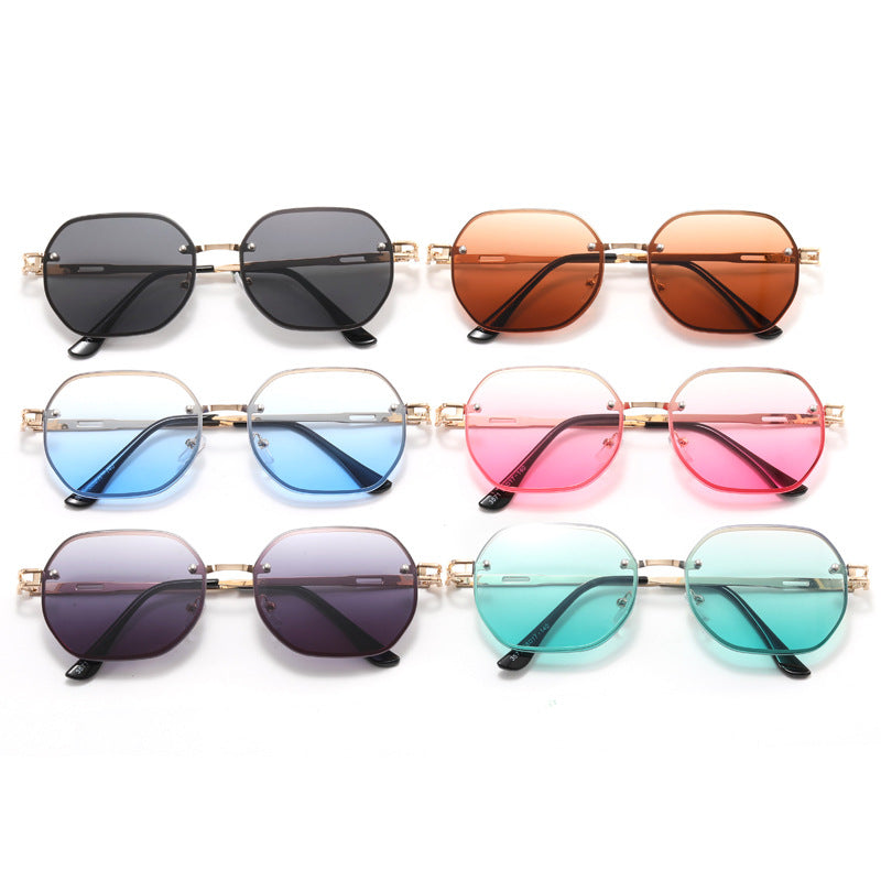 Damen Designer-Sonnenbrille im modernen Achteck-Design Karnz