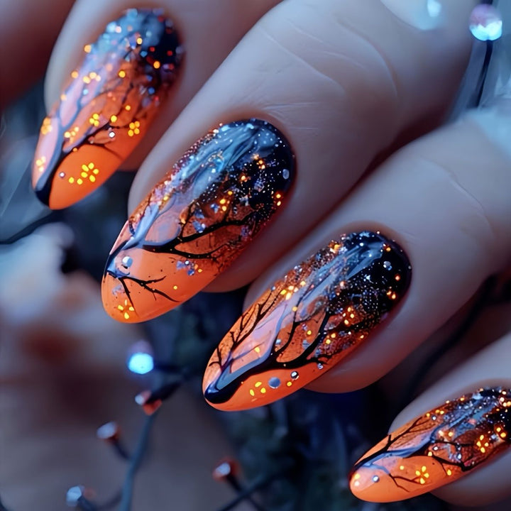 Künstlerische Nachthimmel-Themen Nagelkunst Karnz