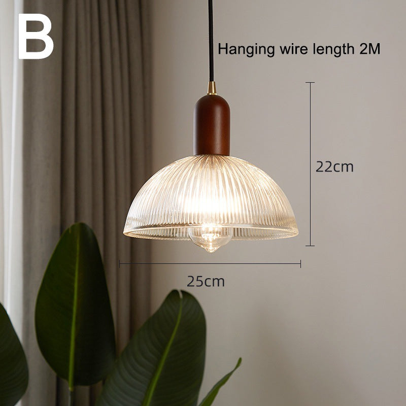 Moderne gerippte Glas Pendelleuchte