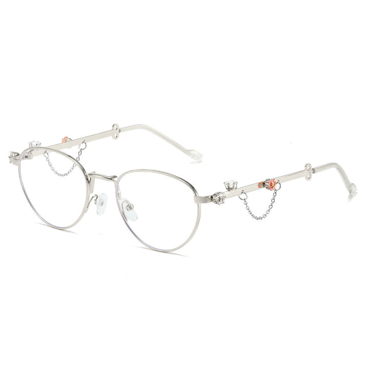 Dekorative Strass Katzenaugen-Sonnenbrille Karnz