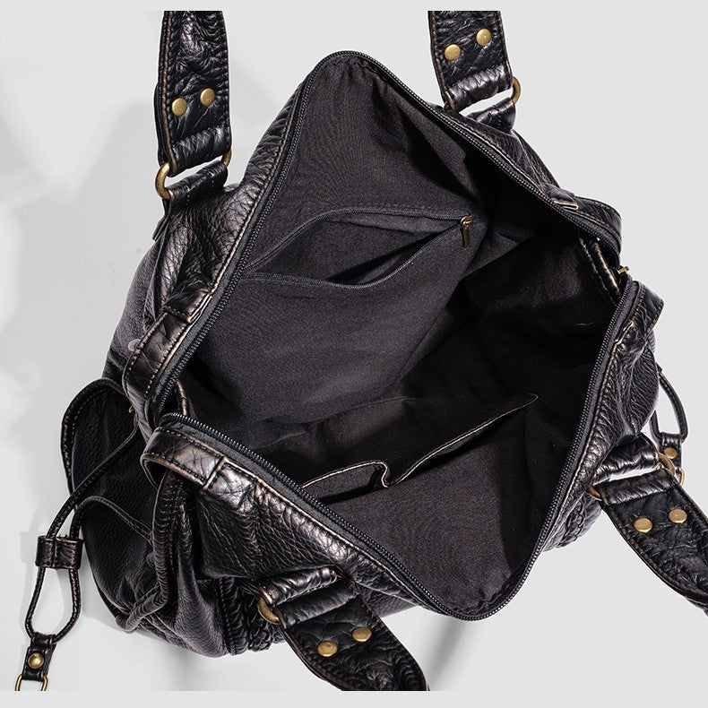 Distressed Leder Satchel Tasche Karnz