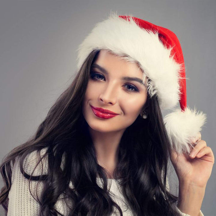 Festliche Weihnachtsmütze aus Plüsch