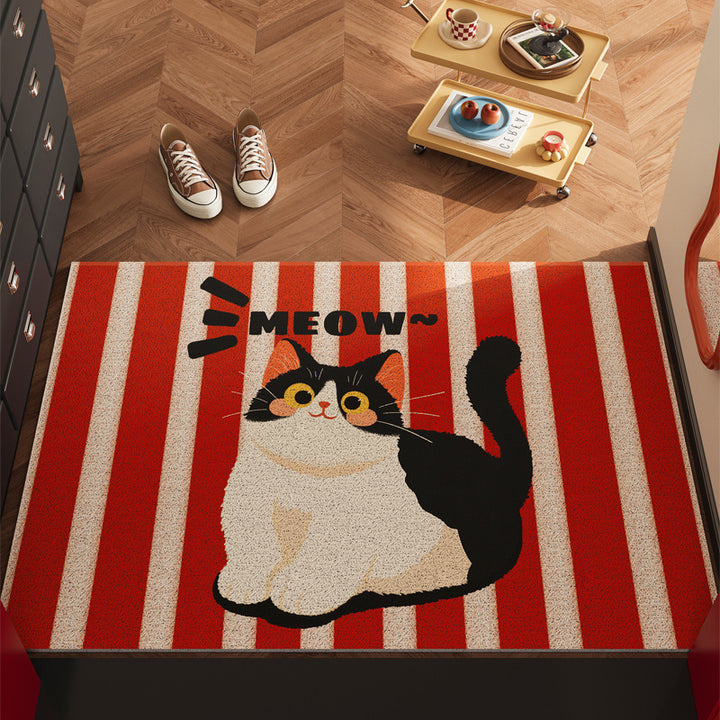 Verspielt Cartoon-Katzen-Motiv Fußmatte