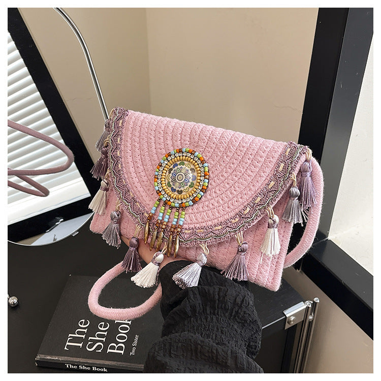 Bohemian-inspiriertes handgefertigtes Perlen-Clutch Karnz