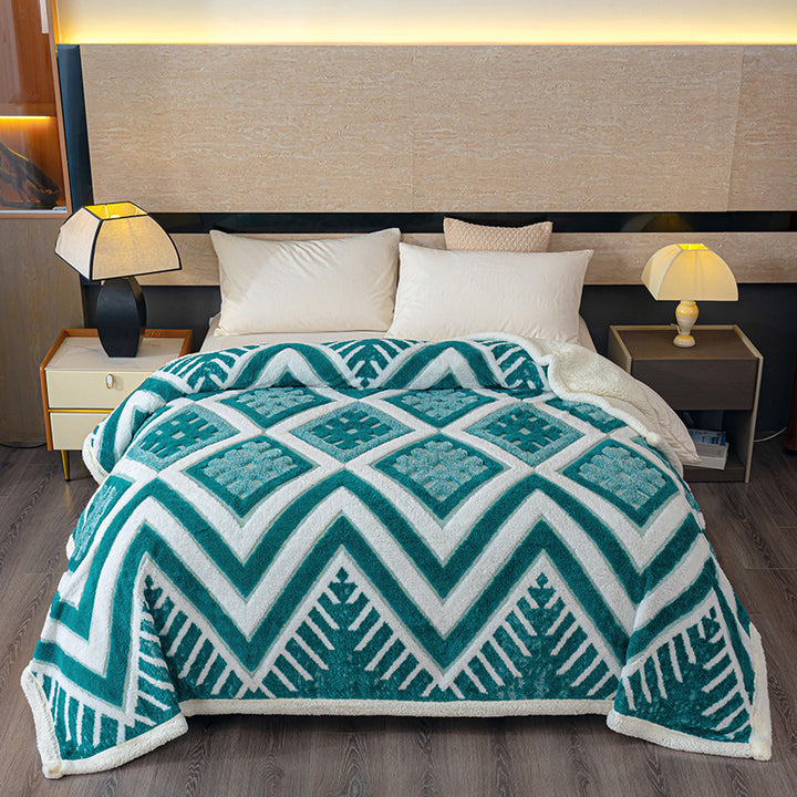 Geometrisches Muster Fleece Decke