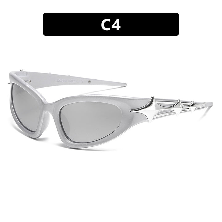 Damen futuristische Sonnenbrille mit einzigartigem Sternedesign Karnz