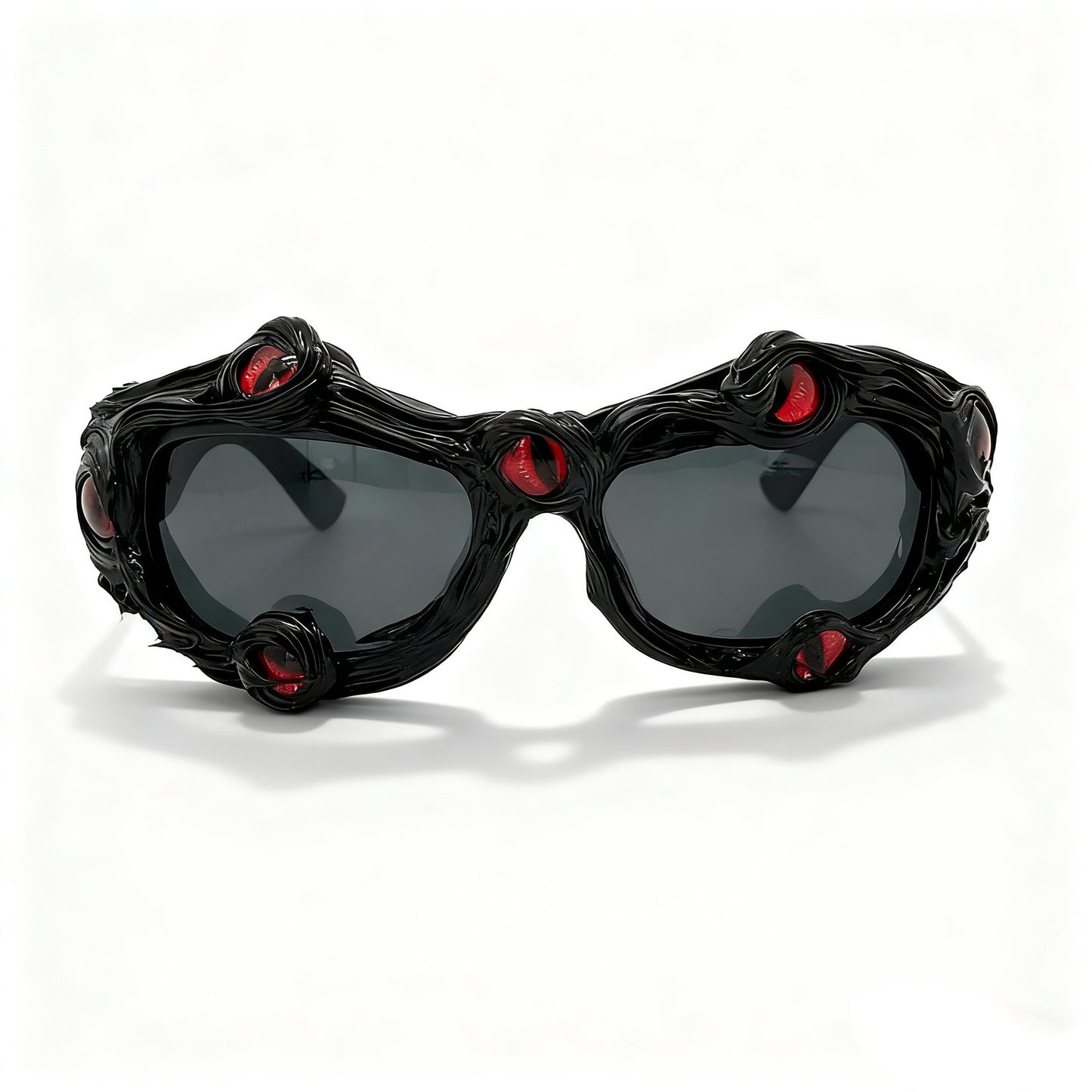 Damen kreative Designer-Sonnenbrille mit extravaganten 3D-Elementen Karnz