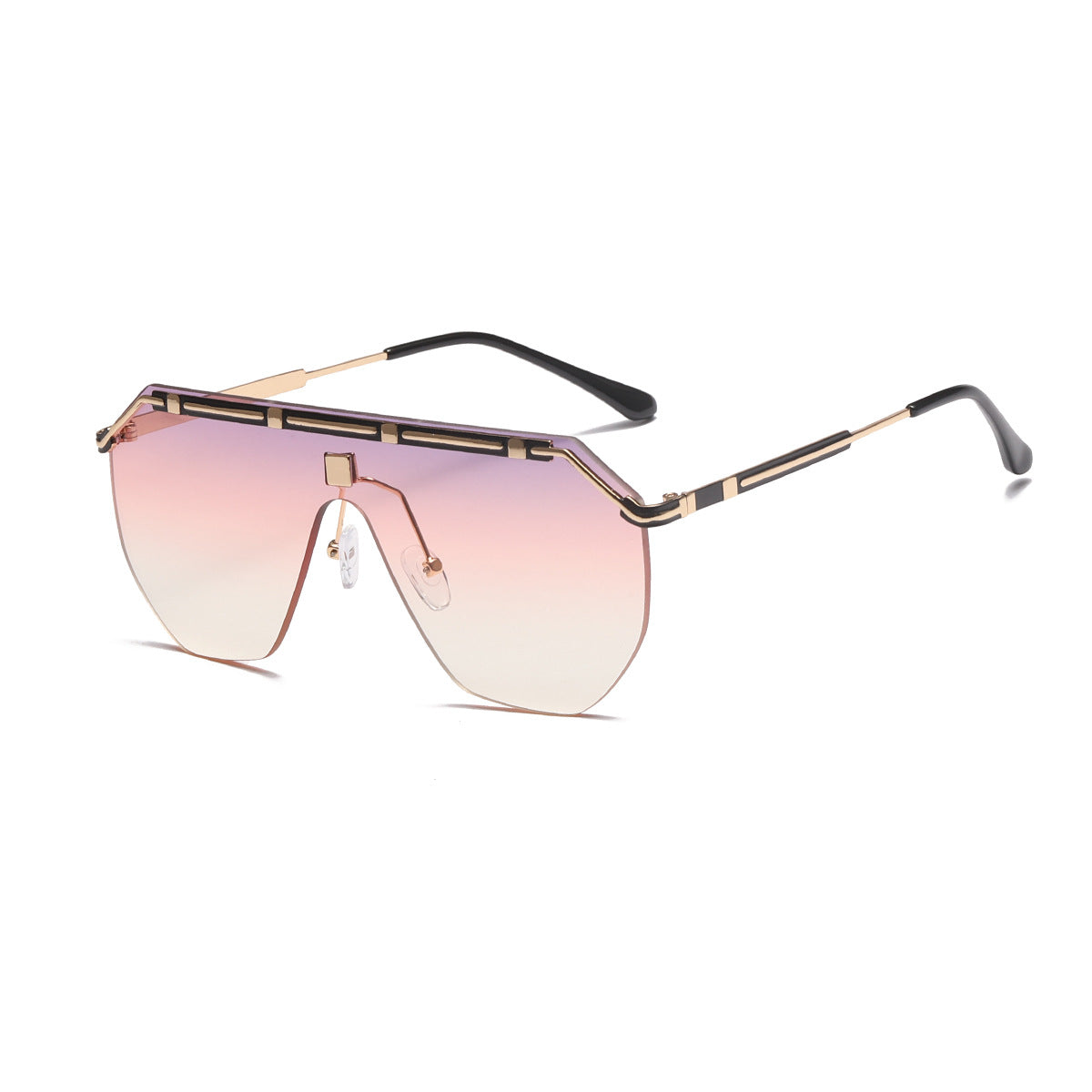 Damen geometrische Oversized-Sonnenbrille Karnz