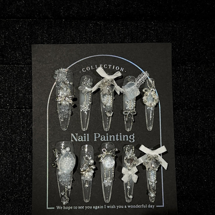 Ausgefallenes Press-On Nageldesign-Set