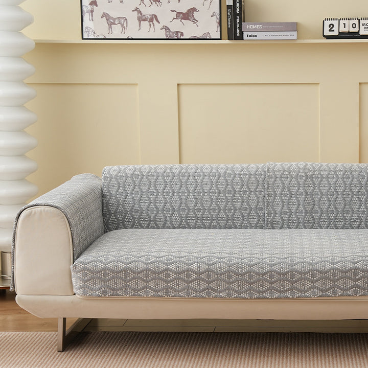Low‑Profile Lounge‑Sofa mit abnehmbarem Jacquard‑Überzug und abgerundeten Polsterarmlehnen