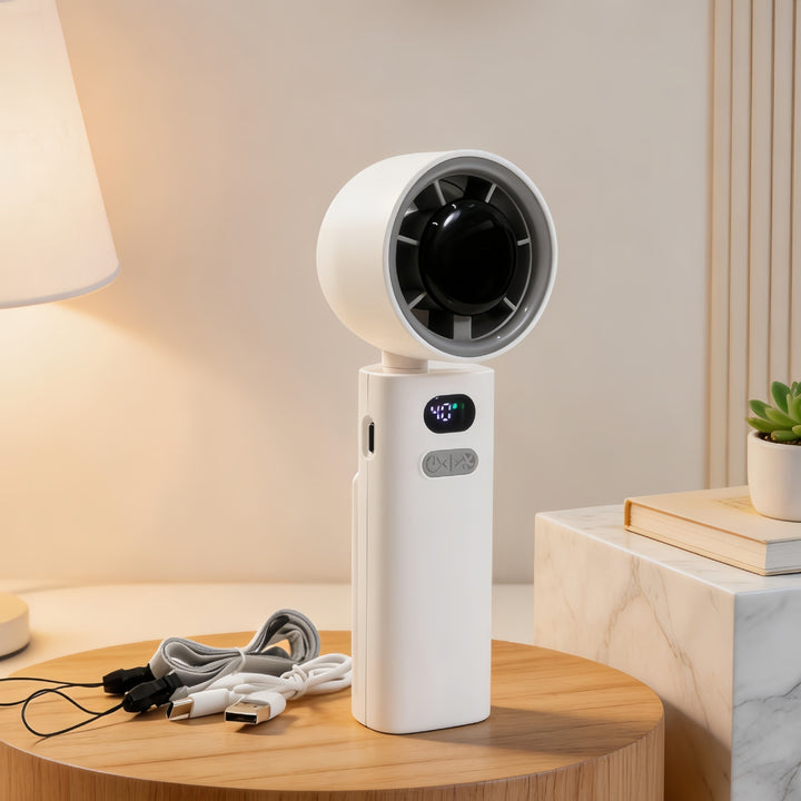 Damen Tragbarer Handventilator mit variabler Geschwindigkeitsregelung und ergonomischem Design Karnz