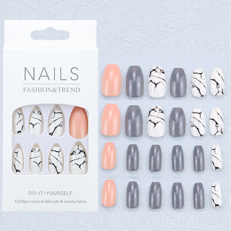 Künstlerisches Grafik Press-On Nagelset Karnz