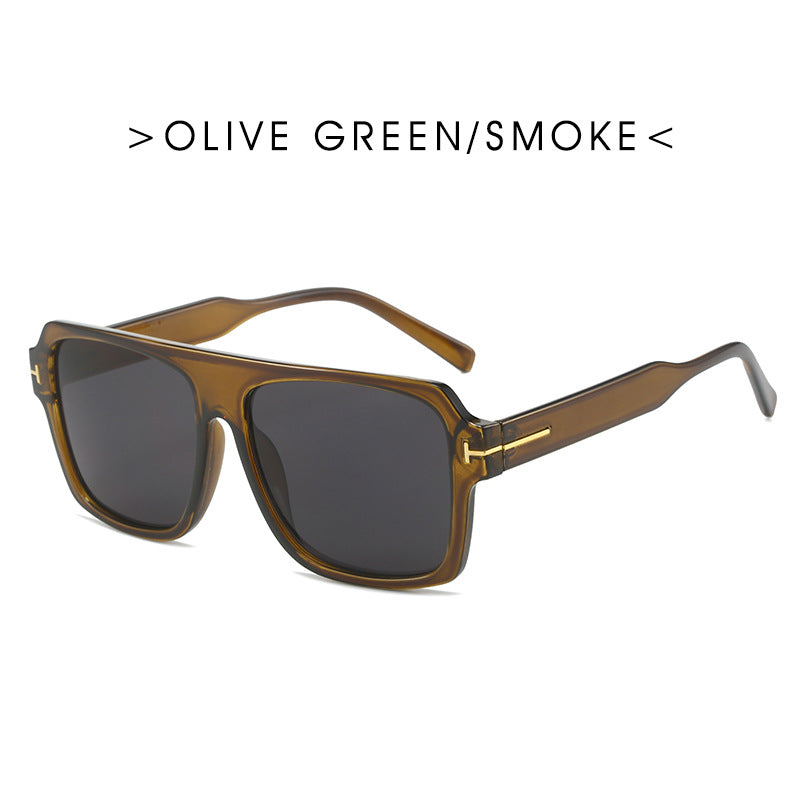 Damen quadratische Sonnenbrille mit modischem, transparentem Rahmen Karnz