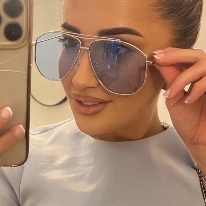 Damen kreative Piloten-Sonnenbrille mit auffälligem Rahmen Karnz