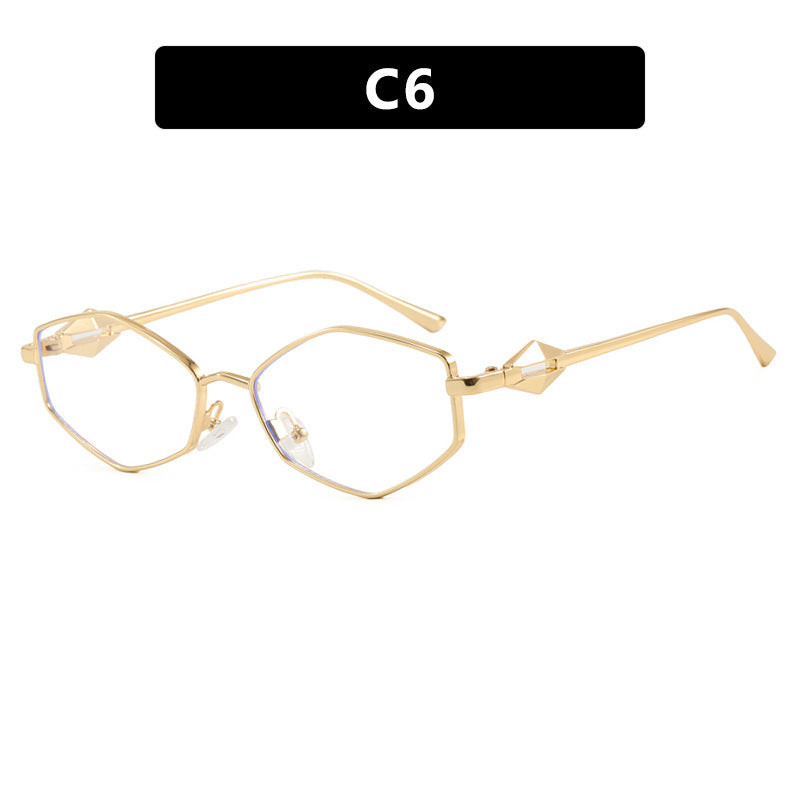 Damen geometrische Sonnenbrille mit schützendem UV-Filter und high-end Metallrahmen Karnz