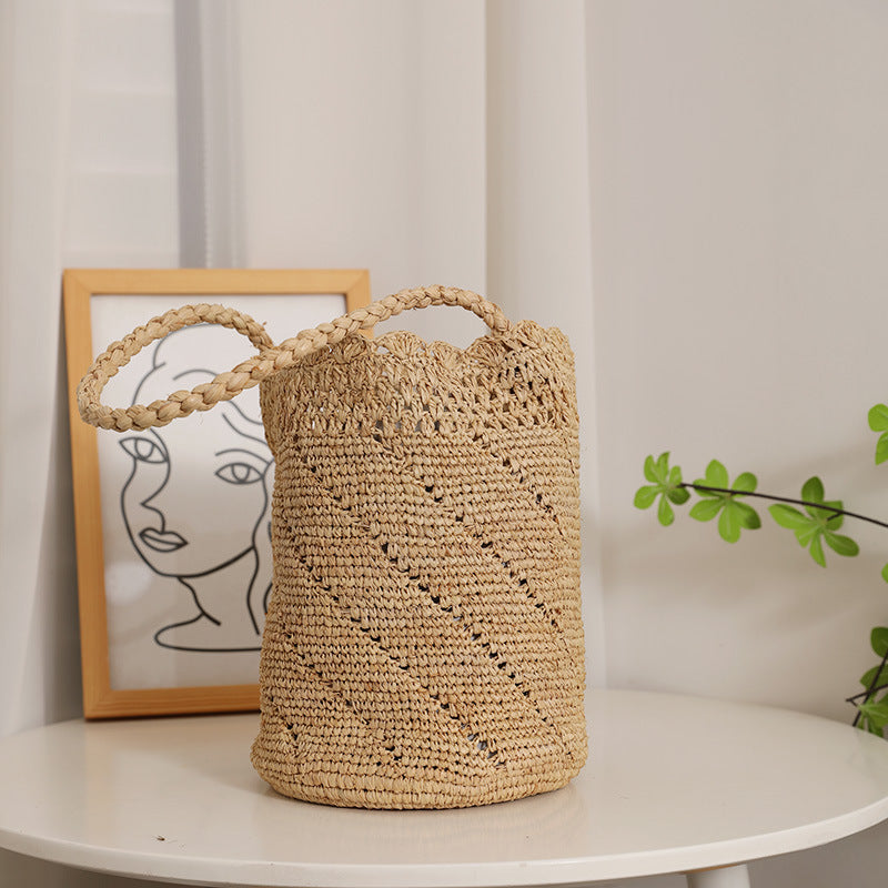 Damen Handgefertigte Basttasche mit eleganter Struktur Karnz