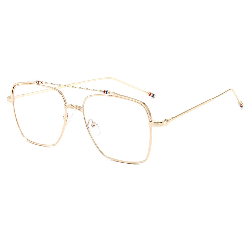 Damen modische geschwungene Brille mit schmalem Metallrahmen Karnz