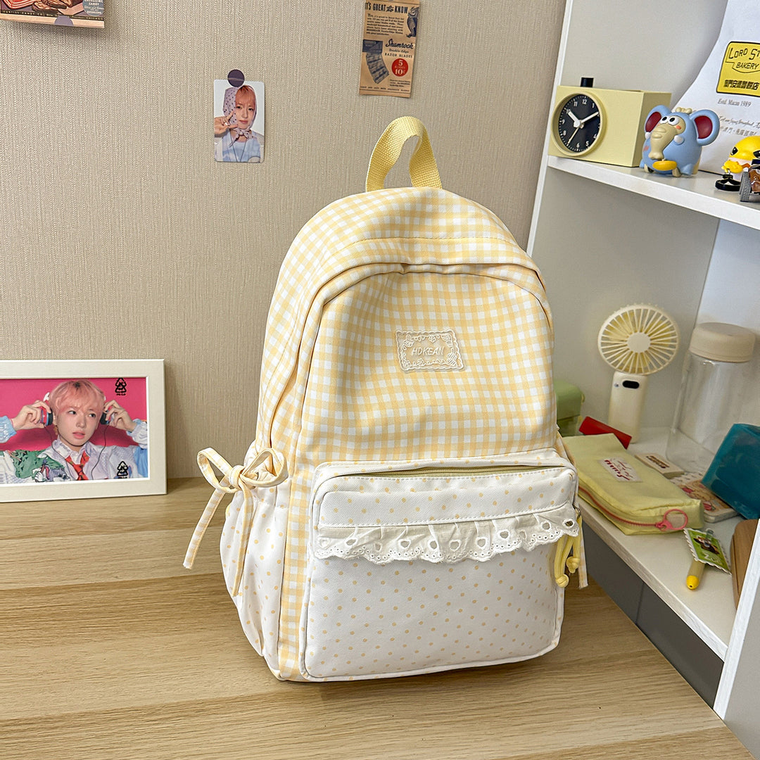 Stylisher Gingham-Muster Rucksack Karnz