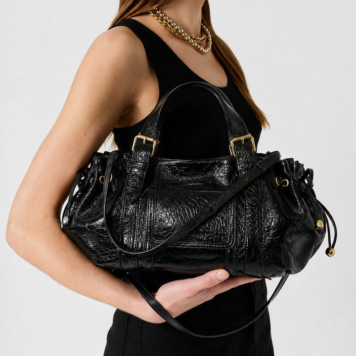 Luxuriöse Texturierte Lederhandtasche