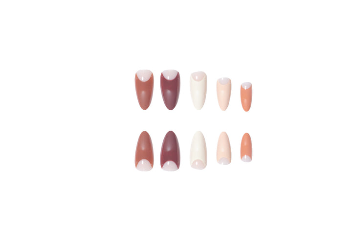 Elegantes Stiletto Press-On Nagelset mit einzigartigen französischen Tipps Karnz