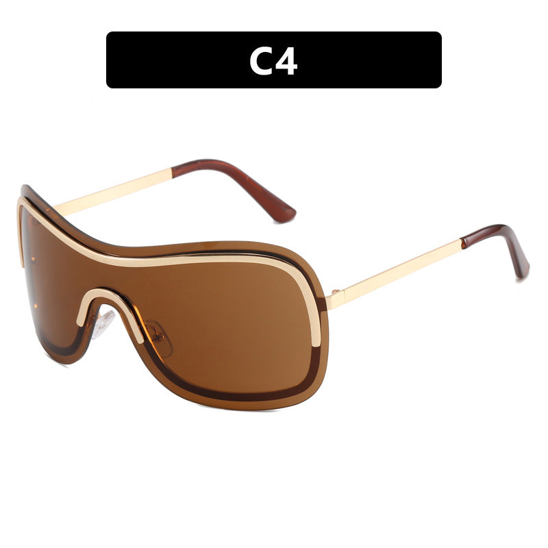 Damen große runde Sonnenbrille mit elegantem Metallrahmen Karnz