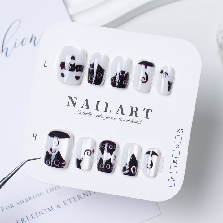 Künstlerisches Tier-Themen Press-On Nagelset Karnz