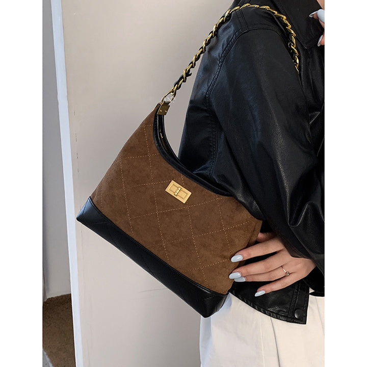 Gepolsterte Wildleder Hobo Handtasche Karnz