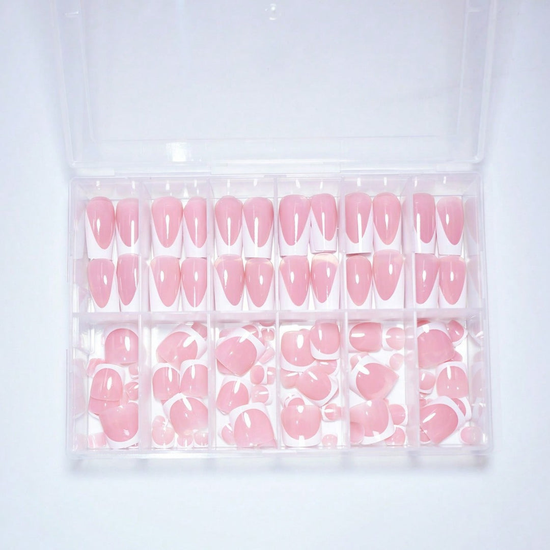 Premium French Tip Press-On Nail Set Karnz
