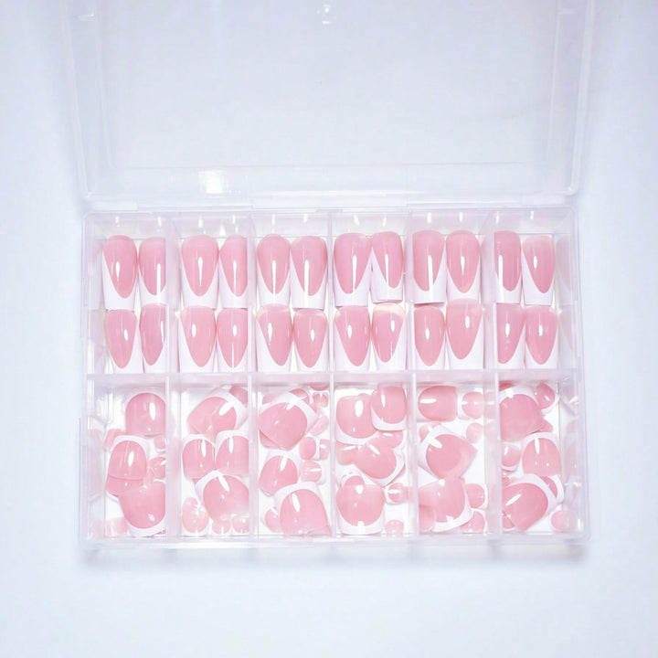 Premium French Tip Press-On Nail Set Karnz