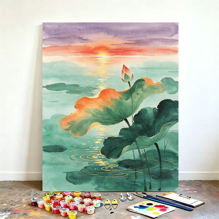 Aquarell Lotus Kunst Malset Karnz