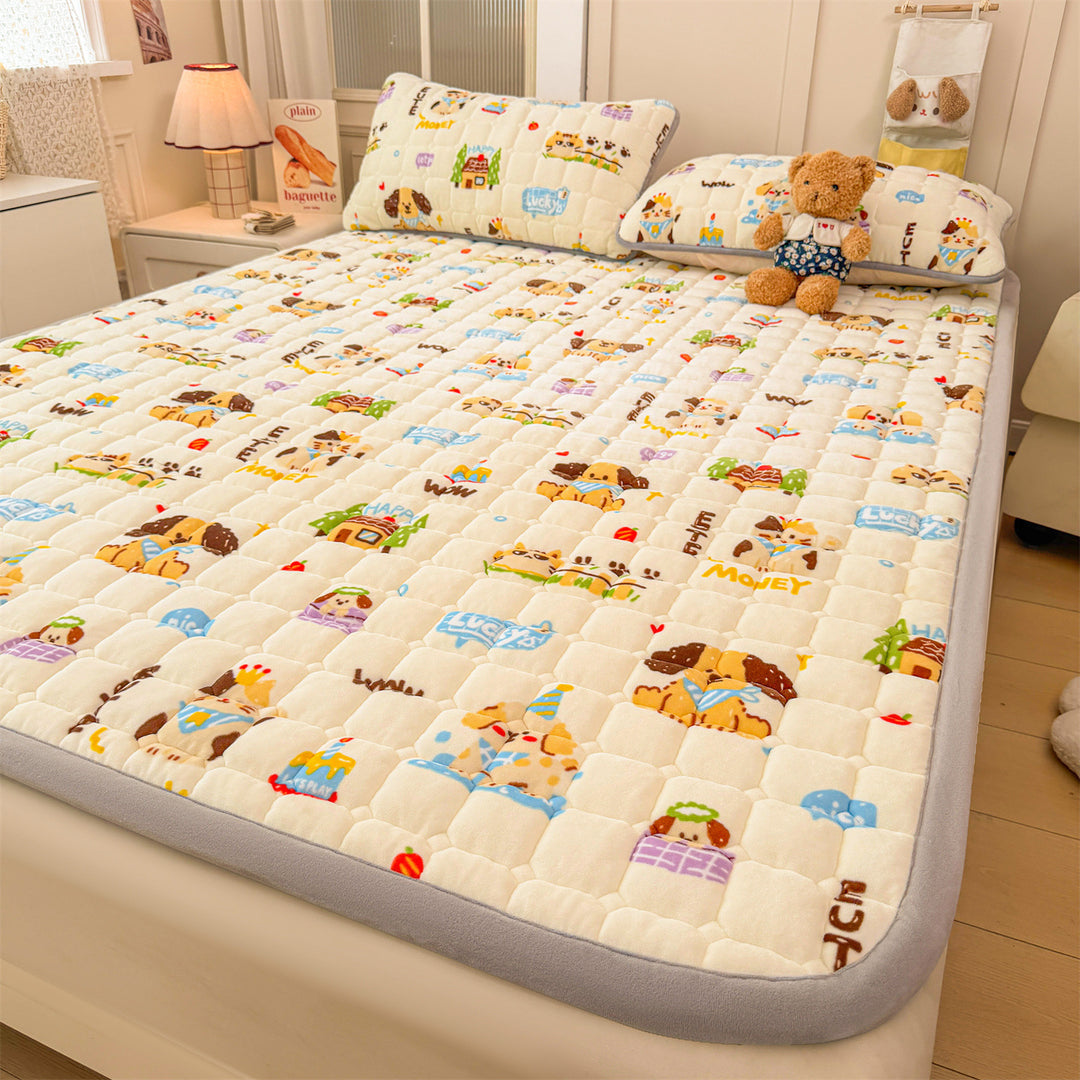 Niedlicher Cartoon Tier Quilted Matratzenauflage