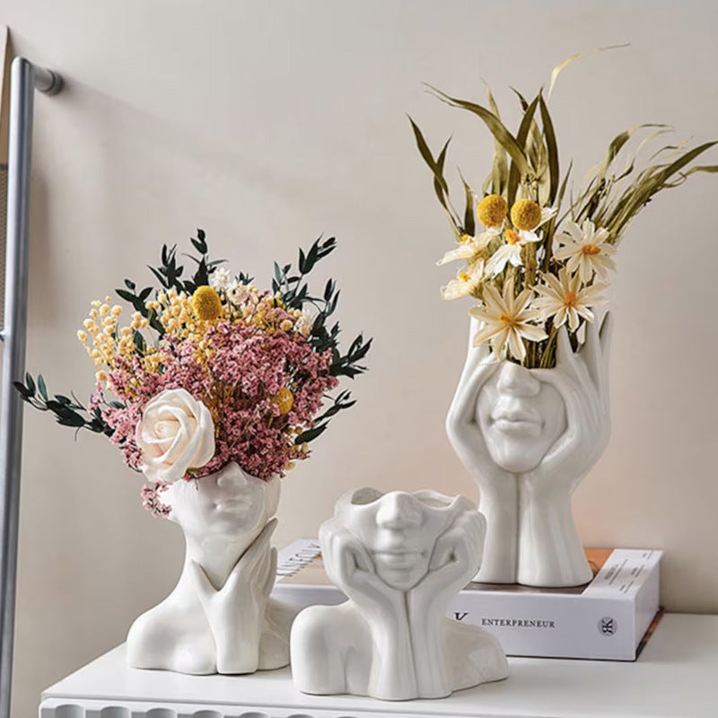Kunstnerisch Handgeformte Blumenvase
