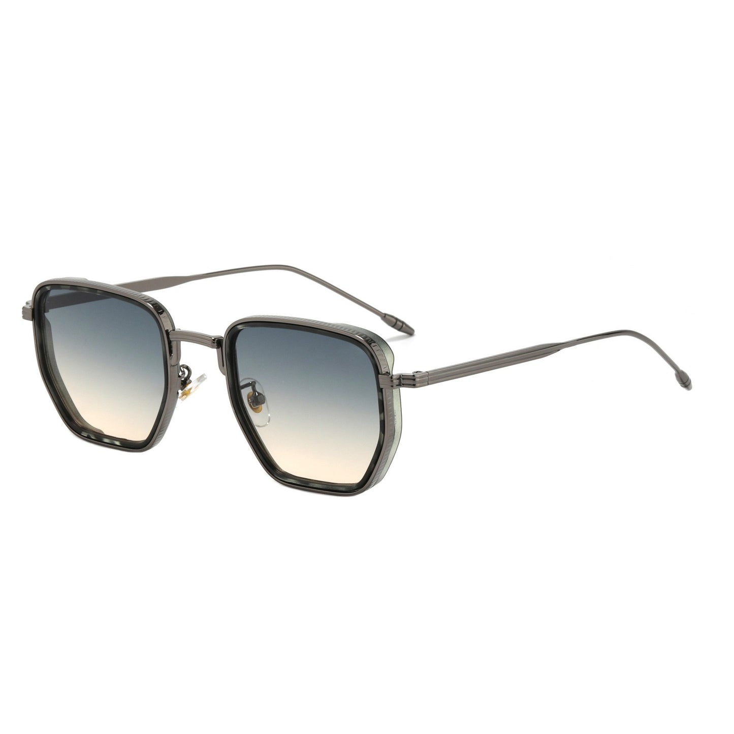 Damen Quadratische Designer Sonnenbrille mit modischem Metallrahmen Karnz