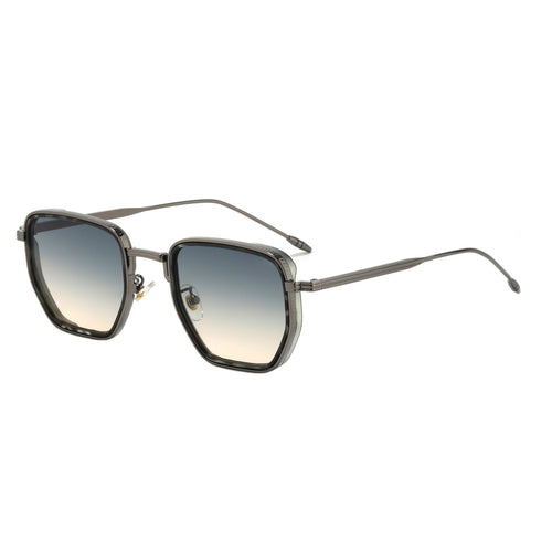 Damen Quadratische Designer Sonnenbrille mit modischem Metallrahmen Karnz