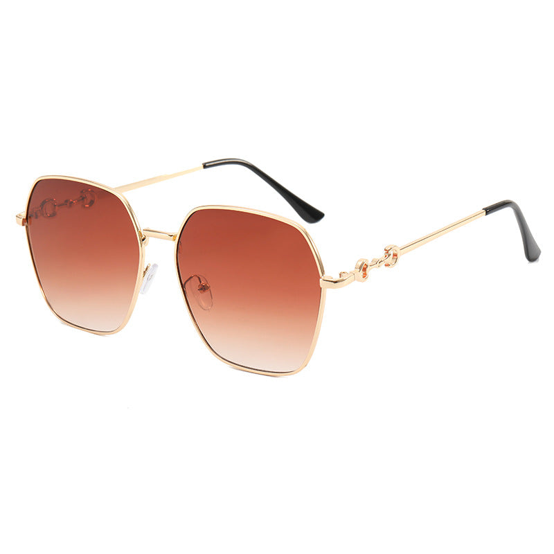 Damen geometrische Oversized Sonnenbrille Karnz