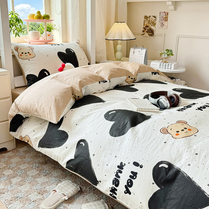 Verspieltes Panda-Themen Bettwäsche Set