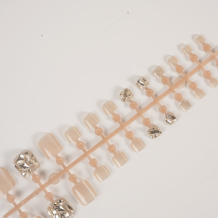 Elegante Strass Druck-Nägel Kunst Set