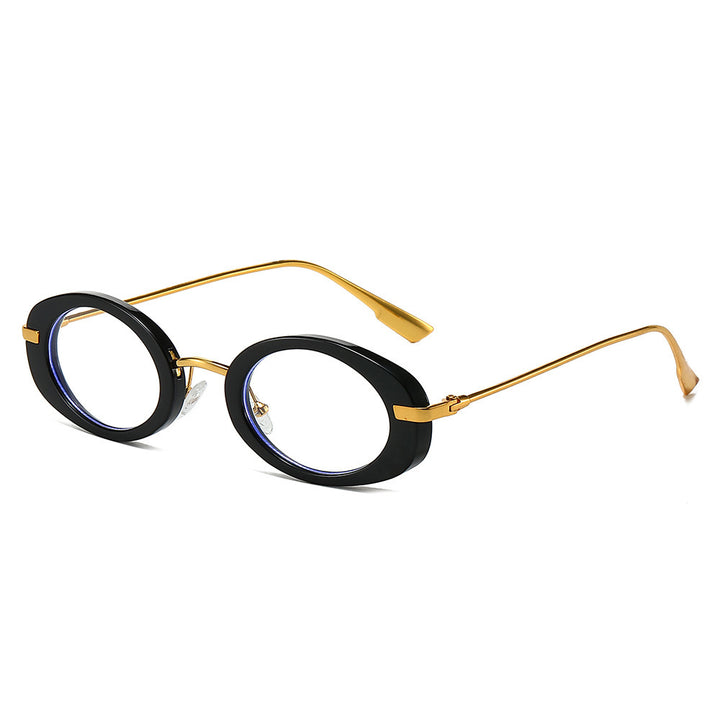 Vintage ovale Sonnenbrille mit Metallelementen Karnz