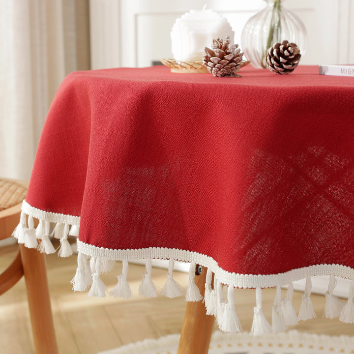 Schicke Fransentischdecke