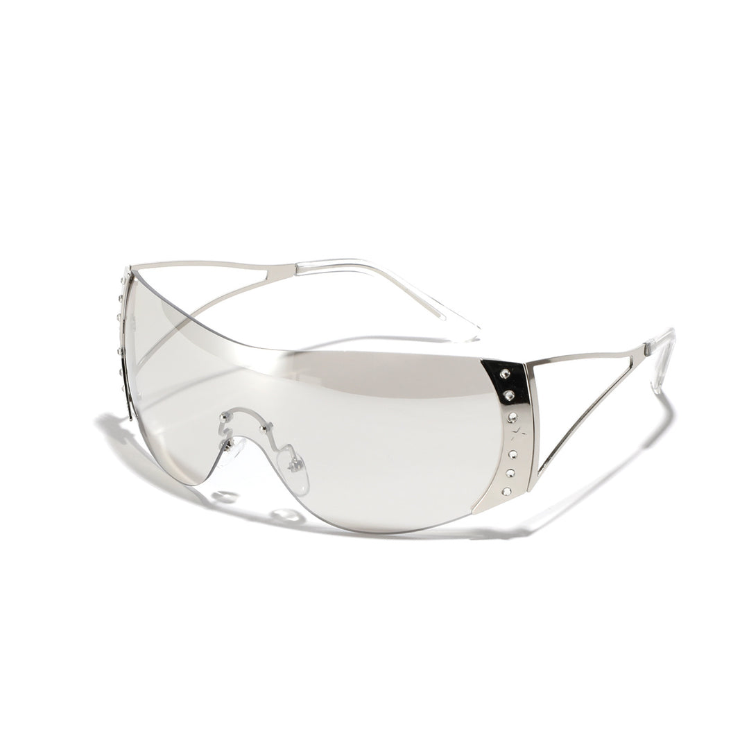 Damen futuristische Sonnenbrille mit stilvollem Rahmen und hochgradigem UV-Schutz Karnz