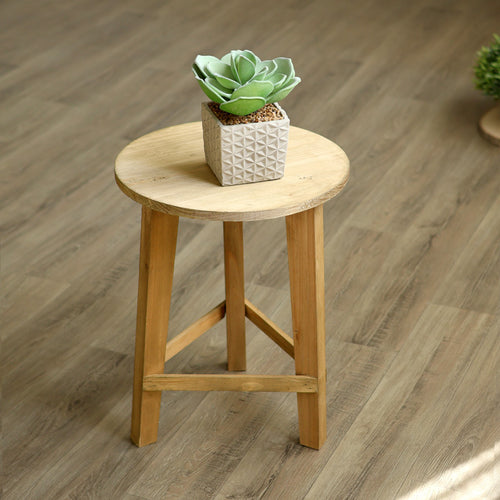 Rustikaler Hocker aus Massivholz Karnz