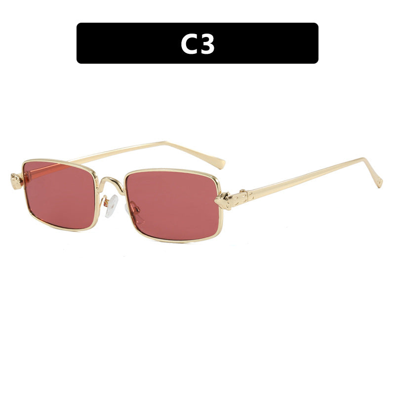 Damen elegante quadratische Sonnenbrille mit luxuriösem Metallrahmen und UV-Schutz Karnz