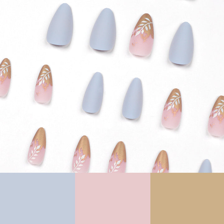 Künstliche Stiletto-Nägel mit elegantem Blatt-Design Karnz