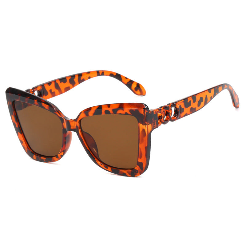 Damen trendige Katzenaugen-Sonnenbrille mit raffiniertem Muster Karnz