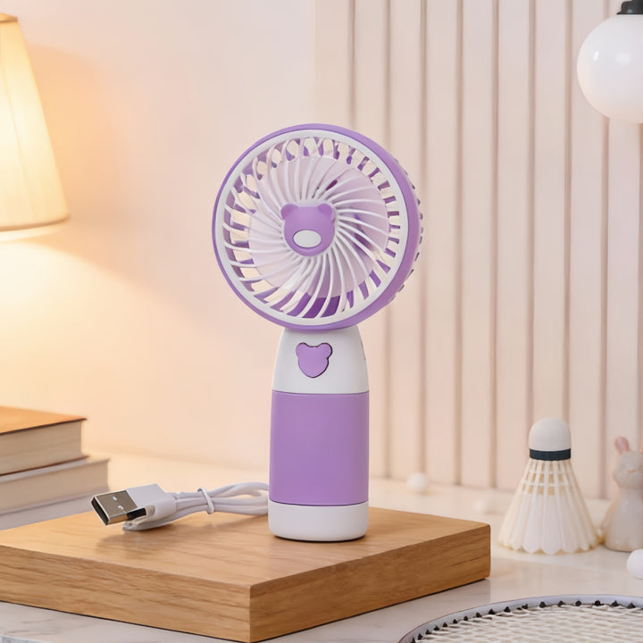Unisex Tragbarer Handventilator mit niedlichem Bärenmotiv Karnz