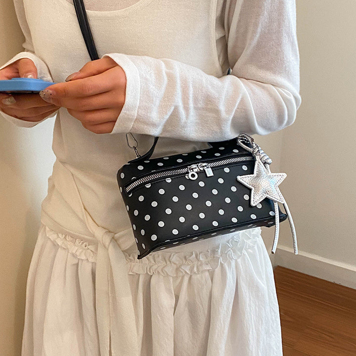 Strukturierte Polka Dot Handtasche