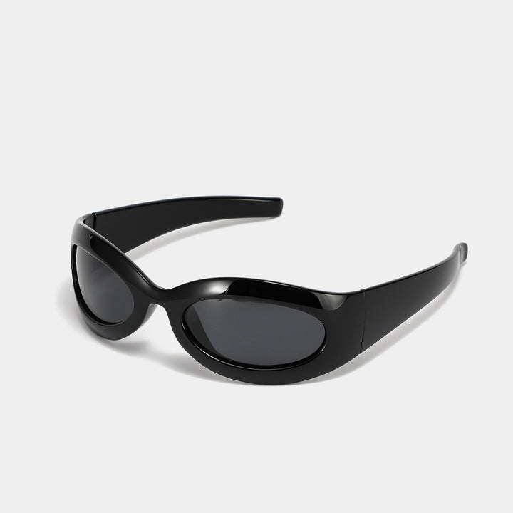 Damen modische retro Sonnenbrille im trendigen ovalen Design Karnz