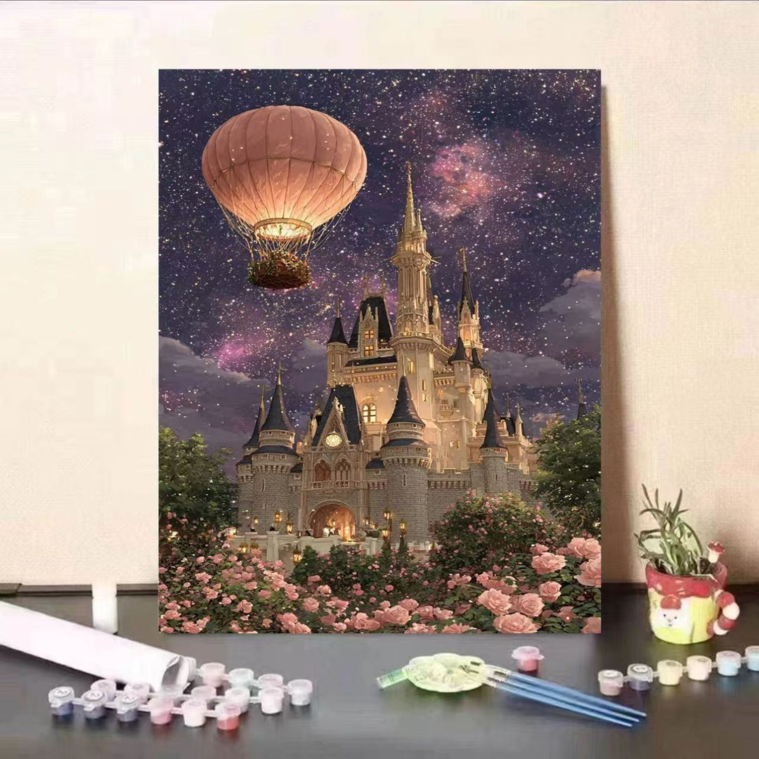 Fantasy Castle Malen nach Zahlen Leinwandset Karnz
